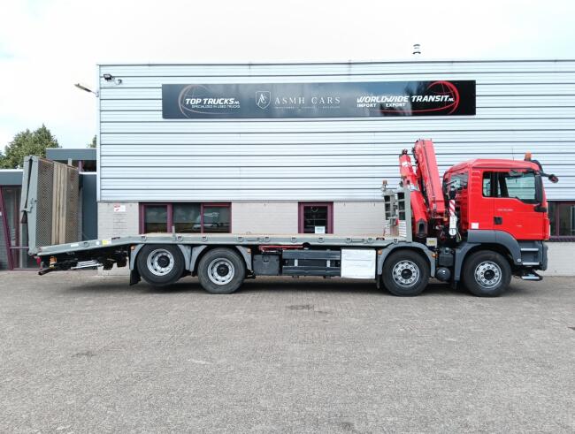 MAN TGS 35.360 8x2 - Fassi 23TM Kraan, Machine transporter, Oprijwagen, afsleepwagen 6.2T. lier TT 4849