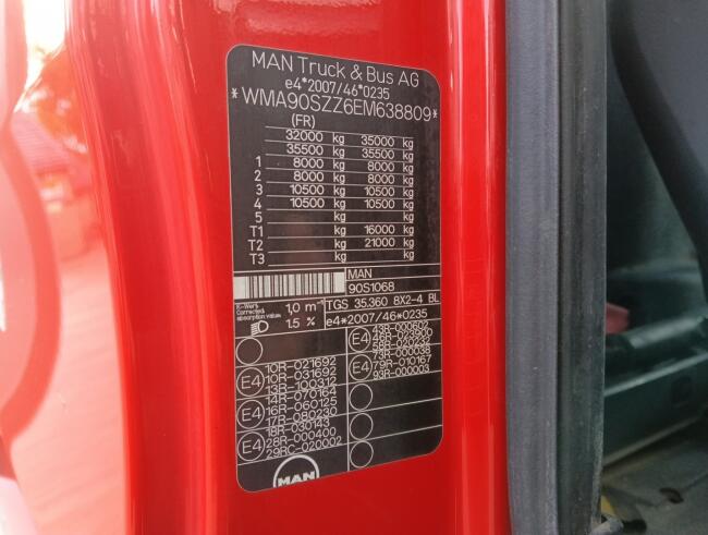 MAN TGS 35.360 8x2 - Machine transporter, Oprijwagen, afsleepwagen 6.2T. lier TT 4860