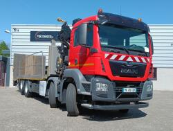 MAN TGS 35.360 8x2 - Hiab 22TM Kraan, Machine transporter, Oprijwagen, afsleepwagen 6.7T. lier TT 4933