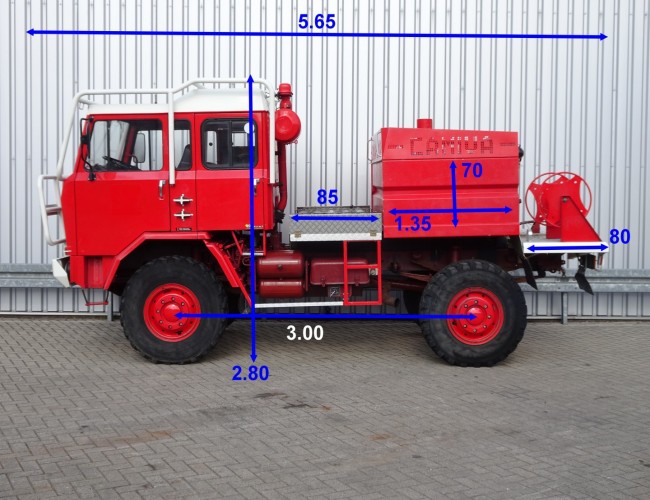 Iveco Unic 80.160 4x4 -Feuerwehr, Fire brigade -1.750 ltr watertank - 3,5t. Lier, Wich, Winde -, Expeditie, Camper TT 4205