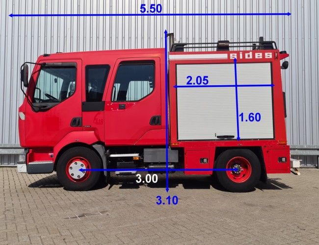 Renault Midlum 180.10 Doppelcabine - 1.500 ltr watertank - Feuerwehr, Fire brigade TT 4298