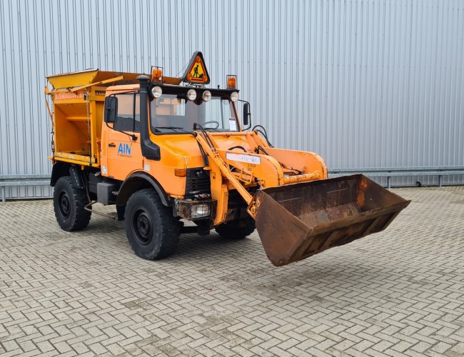 Unimog Mercedes Benz U 1200 4x4 Kipper, Tipper - Frontlader - Winterdienst, Winterschicht TT 4350