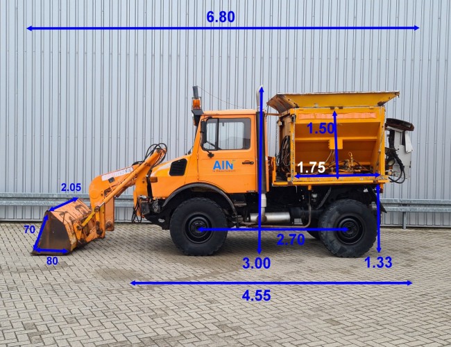 Unimog Mercedes Benz U 1200 4x4 Kipper, Tipper - Frontlader - Winterdienst, Winterschicht TT 4350