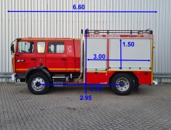 Renault Midliner M220 3.000 ltr water tank, Brandweer, Feuerwehr, Fire brigade - Dubble cabin, mannschaftskabine - pomp TT 4549