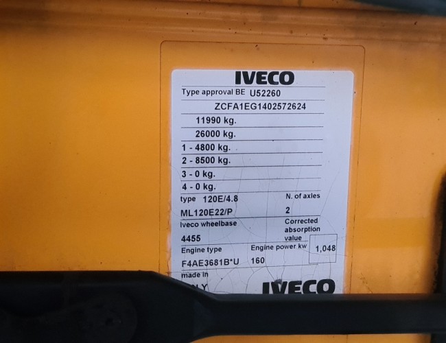 Iveco Eurocargo 120E22 Hiab 8TM kraan, Crane, Kran, Grue - Remote control, Airco TT 4554
