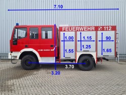 Iveco 95 E18 4x4 -600 ltr -Feuerwehr, Fire brigade - Expeditie, Camper, DOKA TT 4574