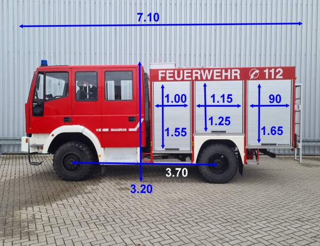 Iveco 95 E18 4x4 -600 ltr -Feuerwehr, Fire brigade - Expeditie, Camper, DOKA TT 4574