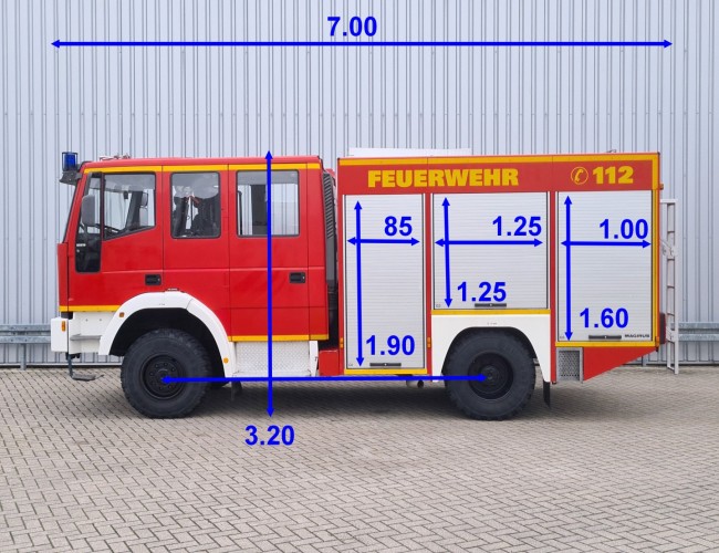 Iveco EuroFire 95E18 4x4 -600 ltr -Feuerwehr, Fire brigade - Expeditie, Camper, DOKA TT 4581