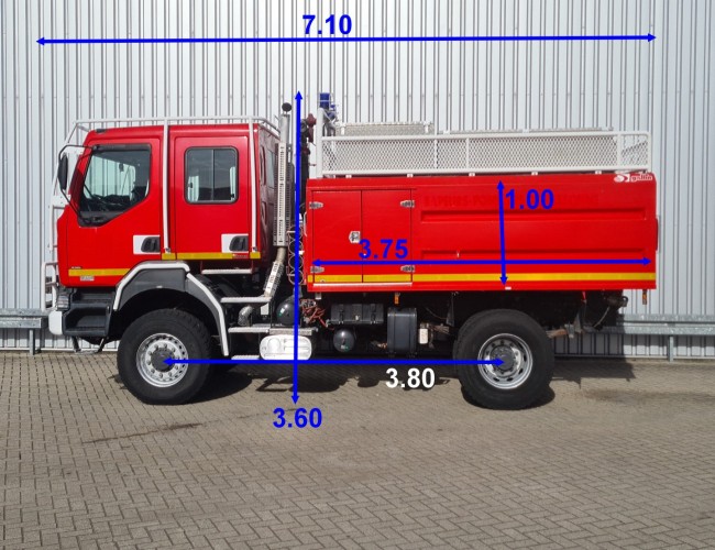 Renault Midlum 370 DCI 4x4- Brandweer, Kruipversnelling, Fire - Doppelcabine - 4.000 ltr water - 500 ltr Foam TT 4590