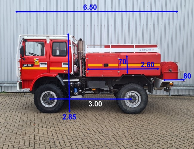 Renault Midliner M210 4x4 -Feuerwehr, Fire brigade - 3.600 ltr watertank - Expeditie, Camper - 3,5 t. Lier, Winch TT 4668