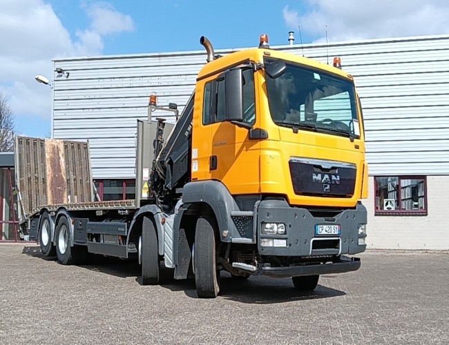 MAN TGS 35.360 8x2 - 16 TM Crane, Machine transporter, Loading ramp, towing truck 6.2 T. winch TT 4826