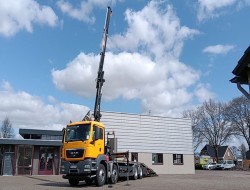 MAN TGS 35.360 8x2 - 16 TM Crane, Machine transporter, Loading ramp, towing truck 6.2 T. winch TT 4826