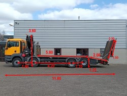 MAN TGS 35.360 8x2 - 16 TM Crane, Machine transporter, Loading ramp, towing truck 6.2 T. winch TT 4826