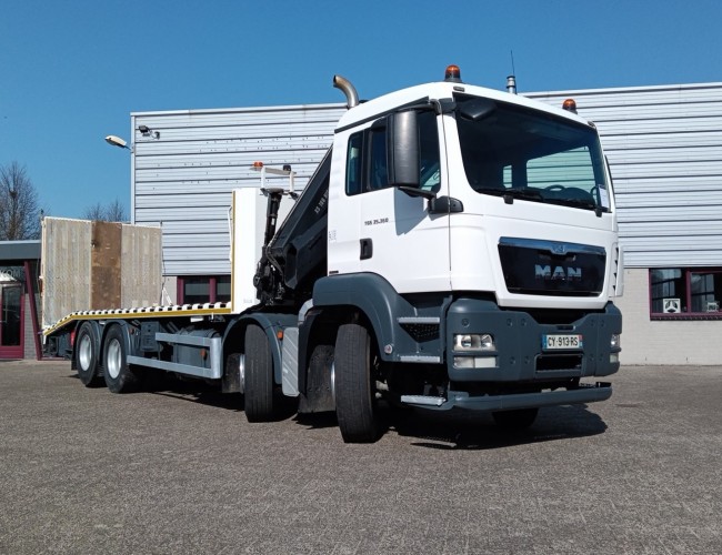 MAN TGS 35.360 8x2 - Hiab 16 TM Crane, Machine transporter, Loading ramp, recovery truck 7 T. winch TT 4829