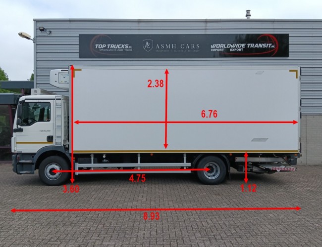 MAN TGM 15.250 Carrier Supra 850 MT, 2 Verdampers, Diepvries -30, DHollandia Laadklep TT 4831
