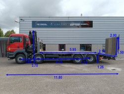 MAN TGS 35.360 8x2 - Hiab 16 TM Crane, Machine transporter, Loading ramp, recovery truck 6.2T. winch TT 4833