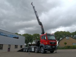 MAN TGS 35.360 8x2 - Hiab 16 TM Crane, Machine transporter, Loading ramp, recovery truck 6.2T. winch TT 4833