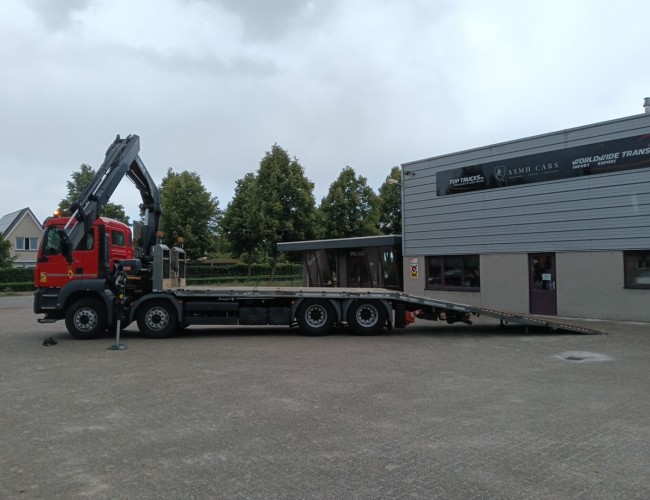 MAN TGS 35.360 8x2 - Hiab 16 TM Crane, Machine transporter, Loading ramp, recovery truck 6.2T. winch TT 4833