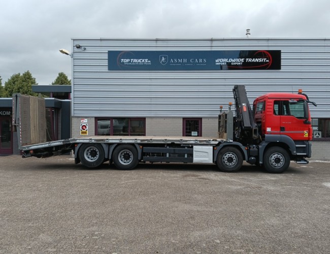 MAN TGS 35.360 8x2 - Hiab 16 TM Crane, Machine transporter, Loading ramp, recovery truck 6.2T. winch TT 4833