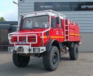 Mercedes-Benz Unimog U 5000 4x4 - (type 437.4) 4000 ltr - Feuerwehr Doppelkabine,Uberrollkafig - Rosenbauer - Expeditievoertuig, Camper TT 4836