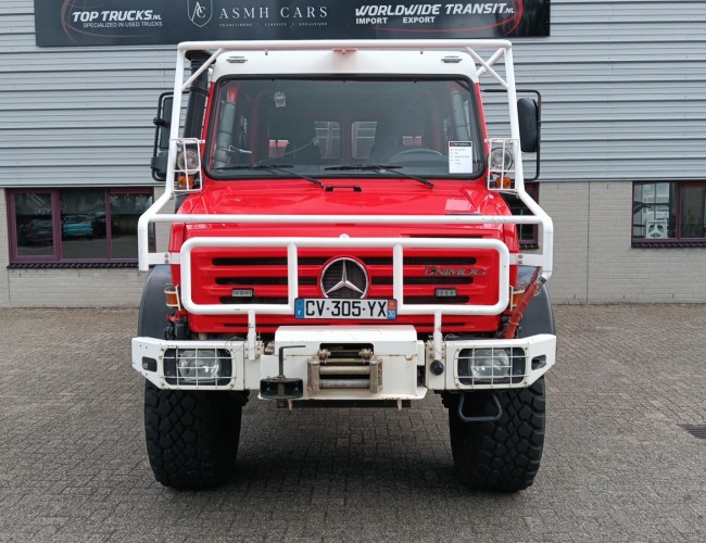 Mercedes-Benz Unimog U 5000 4x4 - (type 437.4) 4000 ltr - Feuerwehr Doppelkabine,Uberrollkafig - Rosenbauer - Expeditievoertuig, Camper TT 4836