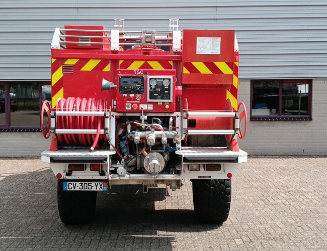 Mercedes-Benz Unimog U 5000 4x4 - (type 437.4) 4000 ltr - Feuerwehr Doppelkabine,Uberrollkafig - Rosenbauer - Expeditievoertuig, Camper TT 4836