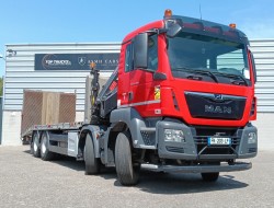 MAN TGS 35.360 8x2 - Hiab 22TM Kraan, Machine transporter, Oprijwagen, afsleepwagen 6.2T. lier TT 4847