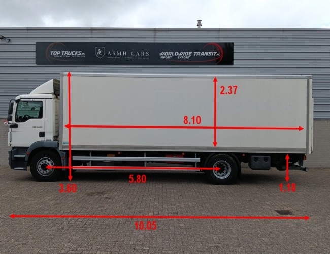 MAN TGM 15.290 DHollandia 1.500 kg Laadklep, Loadlift, Ladebordwand TT 4851