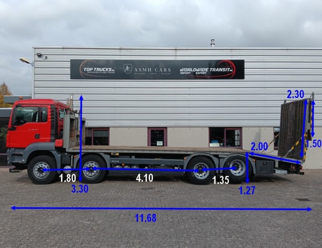 MAN TGS 35.360 8x2 - Machine transporter, loading ramp, tow truck 6.2T. winch TT 4860