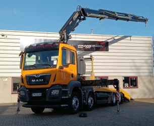 MAN TGS 35.420 8x2 - Fassi 29TM Crane, Machine transporter, Loading ramp, Tow truck 7.2T. Winch TT 4882