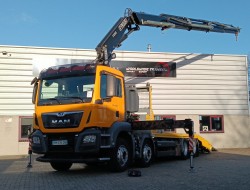 MAN TGS 35.420 8x2 - Fassi 29TM Kraan, Machine transporter, Oprijwagen, afsleepwagen 7.2T. lier TT 4882
