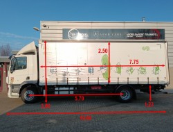 DAF FA CF 260 DHollandia Laadklep, Loadlift 2.000 kg, Schuifkap, Smart tacho TT 4885