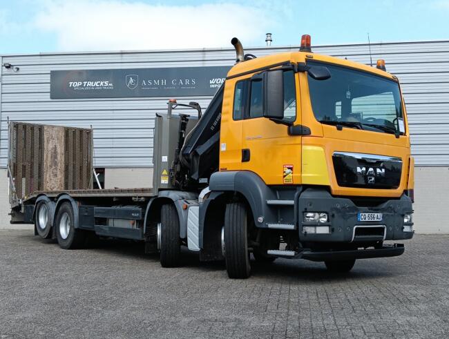 MAN TGS 35.360 8x2 - Hiab 16 TM Kraan, Machine transporter, Oprijwagen, afsleepwagen 6,27 T. lier TT 4832-B