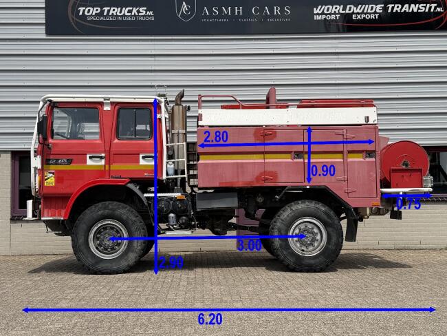 Renault M 210 Midliner 4x4 - Brandweer, Feuerwehr, Fire brigade -3.500 ltr watertank - Expeditie, Camper, Telma Brake TT 4947