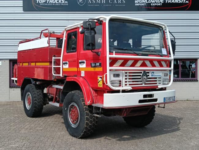 Renault M 210 Midliner 4x4 -Brandweer, Feuerwehr, Fire brigade -3.500 ltr watertank - Expeditie, Camper, 100km/hour TT 4948