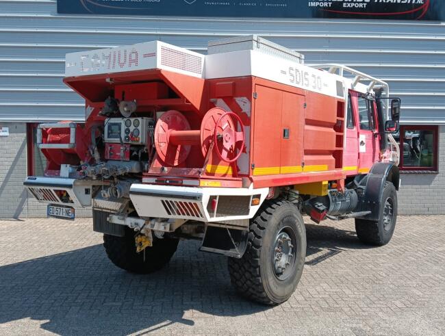 Mercedes-Benz Unimog U 5000 4x4 - (type 437.4) 4000 ltr -Lier, Winch -Feuerwehr Doppelkabine,Uberrollkafig - Camiva - Expeditievoertuig, Camper TT 4949