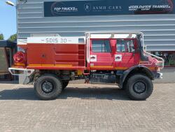 Mercedes-Benz Unimog U 5000 4x4 - (type 437.4) 4000 ltr -Lier, Winch -Feuerwehr Doppelkabine,Uberrollkafig - Camiva - Expeditievoertuig, Camper TT 4949