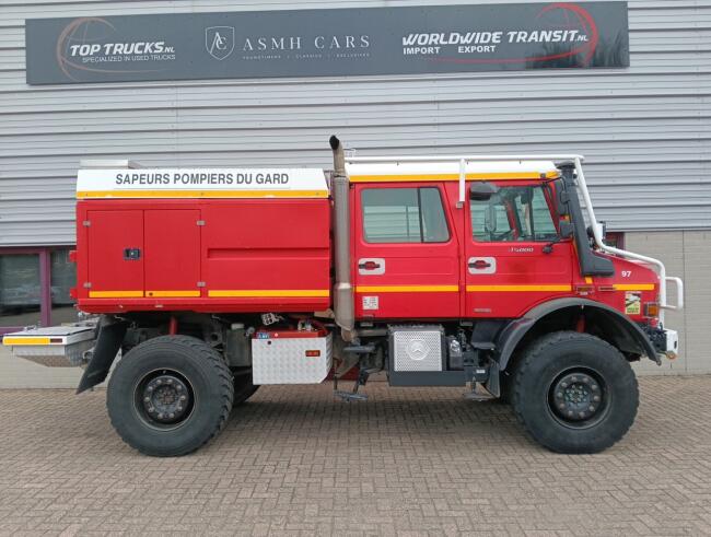 Mercedes-Benz Unimog U 5000 4x4 - (type 437.4) 3.900 ltr - Hydraulische Lier, Winch -Feuerwehr Doppelkabine,Uberrollkafig TT 4950