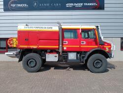 Mercedes-Benz Unimog U 5000 4x4 - (type 437.4) 3.900 ltr -Lier, Winch -Feuerwehr Doppelkabine,Uberrollkafig - Camiva - Expeditievoertuig, Camper TT 4952