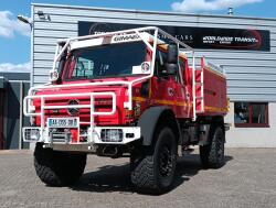 Mercedes-Benz Unimog U 5000 4x4 - (type 437.4) 3.900 ltr -Lier, Winch -Feuerwehr Doppelkabine,Uberrollkafig - Camiva - Expeditievoertuig, Camper TT 4952