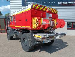 Mercedes-Benz Unimog U 5000 4x4 - (type 437.4) 3.900 ltr -Lier, Winch -Feuerwehr Doppelkabine,Uberrollkafig - Camiva - Expeditievoertuig, Camper TT 4952