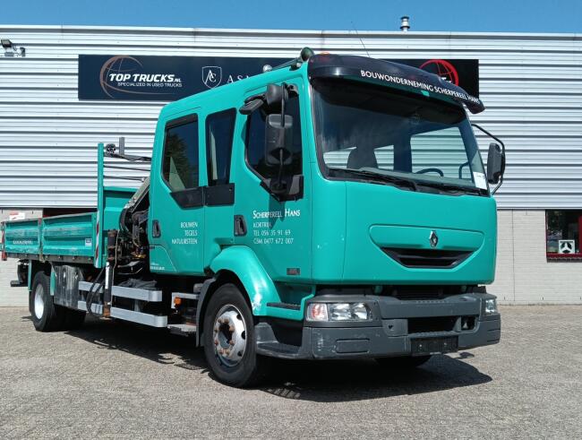 Renault Midlum 220 DCI Hiab 9TM Kraan, Crane, Kran -Dubbele cabine, Crewcab -Kipper, Tipper TT 4962