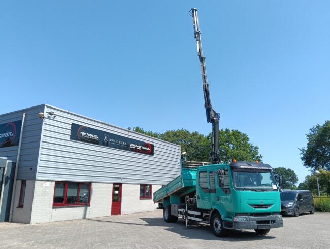 Renault Midlum 220 DCI Hiab 9TM Kraan, Crane, Kran -Dubbele cabine, Crewcab -Kipper, Tipper TT 4962