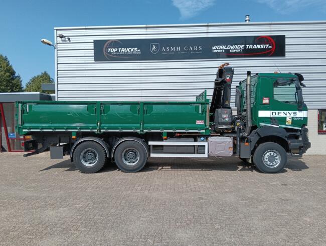 Renault K 460 6x6 -HIAB 18TM Kraan, Crane, Kran, Grue -Bladgeveerd, Grote assen TT 4963