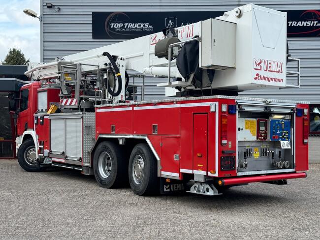 Scania P 420 6x2 -Vema 38 mtr. Brandweer hoogwerker -1.000 ltr tank -Spuitmonitor - Pomp Schlingenmann opbouw -Knikgiek -10 Kva generator TT 4968