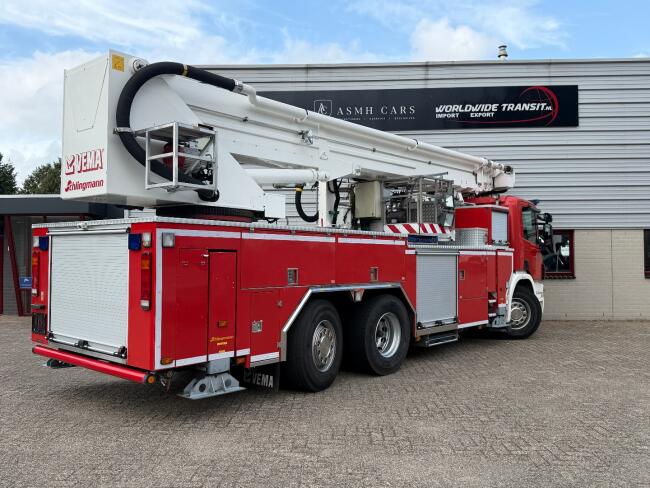 Scania P 420 6x2 -Vema 38 mtr. Brandweer hoogwerker -1.000 ltr tank -Spuitmonitor - Pomp Schlingenmann opbouw -Knikgiek -10 Kva generator TT 4968
