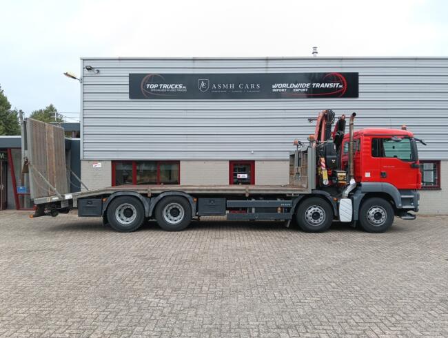 MAN TGS 35.360 8x2 - Fassi 16TM Kraan, Machine transporter, Oprijwagen, afsleepwagen 6.2T. lier TT 4973