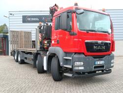 MAN TGS 35.360 8x2 - Fassi 16TM Kraan, Machine transporter, Oprijwagen, afsleepwagen 6.2T. lier TT 4973