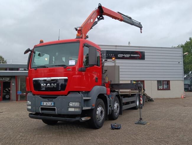 MAN TGS 35.360 8x2 - Fassi 16TM Kraan, Machine transporter, Oprijwagen, afsleepwagen 6.2T. lier TT 4973