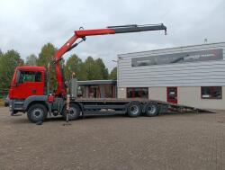MAN TGS 35.360 8x2 - Fassi 16TM Kraan, Machine transporter, Oprijwagen, afsleepwagen 6.2T. lier TT 4973